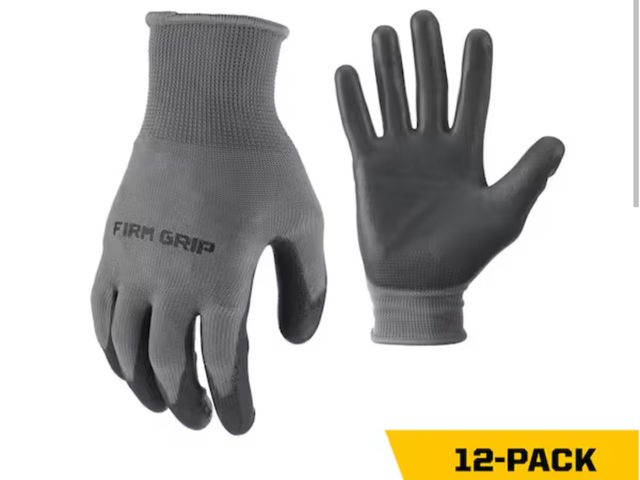 Lot 96-177839 - FIRM GRIP 
Large General Purpose Polyurethane Grip Work Gloves (12-Pack) New