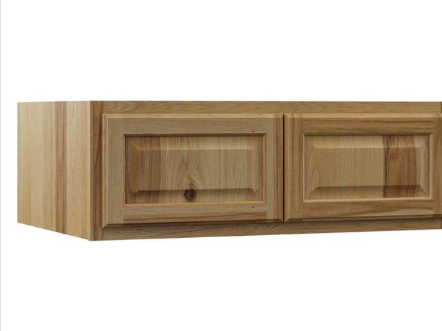 Lot 96-183315 - Hampton Bay Hampton 36 in. W x 24 in. D x 12 in. H Assembled Deep Wall Bridge Cabinet in Natural Hic...