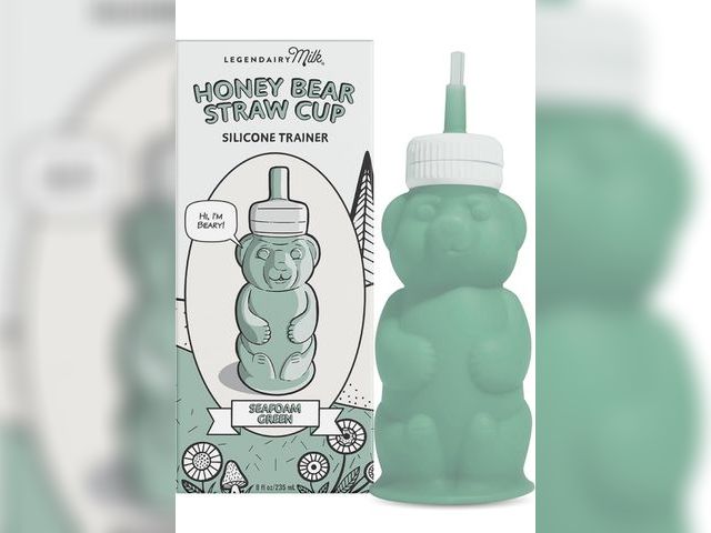 Lot 96-191258 - Legendairy Milk Honey Bear Straw Cup Silicone for Babies (Green), 8 oz. Dishwasher Safe, Food Grade ...