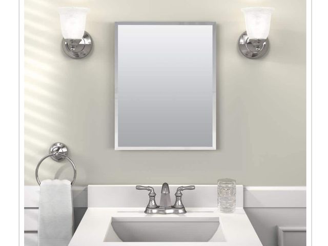 Lot 96-162936 - Glacier Bay 16 in. W x 20 in. H
Rectangular Recessed or Surface Mount Frameless Beveled Mirror Medic...