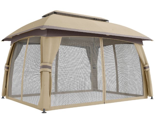 Lot 96-159672 - Outsunny 10' x 13' Patio Gazebo, Outdoor Gazebo Canopy Shelter with Netting, Vented Roof for Garden,...
