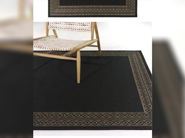 Lot 96-161268 - Hampton Bay
Black 9 ft. x 12 ft. Diamond Border Indoor/Outdoor Area Rug
New 
Msrp $230.11
