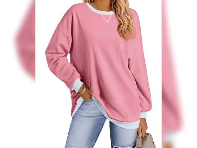 Lot 96-167642 - Fantaslook Color Block Sweatshirts for Women Crewneck Long Sleeve Oversized Pullover Tops Casual Fal...