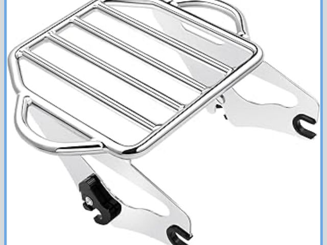 Lot 96-173885 - Benlari Chrome Detachable Luggage Rack 2-Up Mounting Rack Compatible for Harley Davidson Touring Roa...