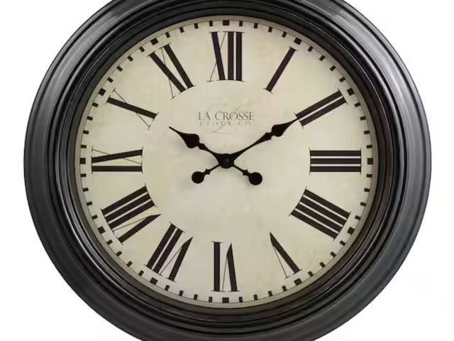 Lot 96-211744 - La Crosse Technology 23 in. Antique Bronze Dial Quartz Analog Wall Clock with Roman Numerals New