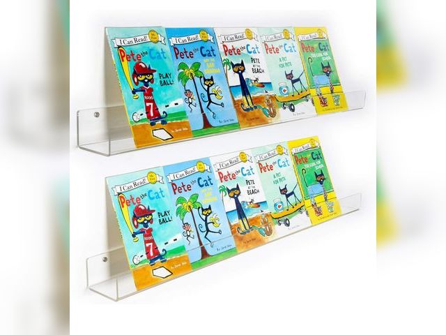 Lot 96-187803 - NIUBEE 36-Inch Acrylic Floating Bookshelves for Kids, 2-Pack, Extra-Large Wall Shelves for Expanding...