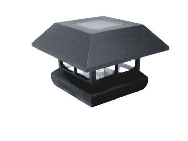 Lot 96-214140 - Veranda 4 in. x 4 in. (3.5 x 3.5 Post
Size) 7 Lumens Black Plastic Solar Post Cap New