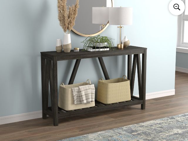 Lot 96-177937 - Safdie &amp; Co. 52"L 1-Shelf Console Table in Dark Grey MSRP $154.89 New
