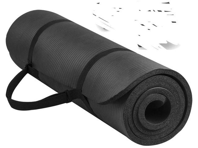 Lot 96-176828 - Exercise Yoga Mat with Carrying Strap, Black used