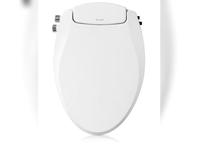 Lot 96-180468 - Brondell Bidet Toilet Seat, Non-Electric Swash Ecoseat, Fits Elongated Toilets, White - Dual Tempera...