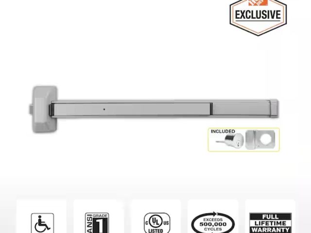 Lot 96-210869 - Universal Hardware Commercial Rim/Panic Exit Device with 6-Pin SC4 Cylinder and Pull Trim - ANSI Gra...