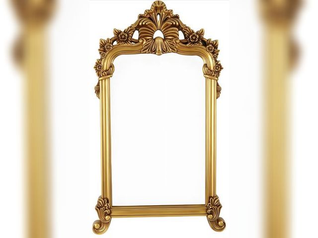 Lot 96-181457 - Gold Arched Mirror, Vintage Antique Baroque Mirror with Gold Arch Frame, Ornate Mirrors for Wall Dec...