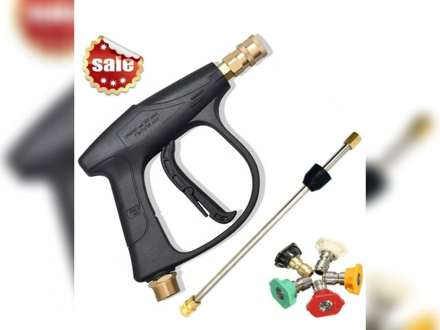 Lot 96-233019 - 3000PSI High Pressure Washer Extension Wand Lance Car Wash Spray Gun Nozzle Tips Exact model may var...