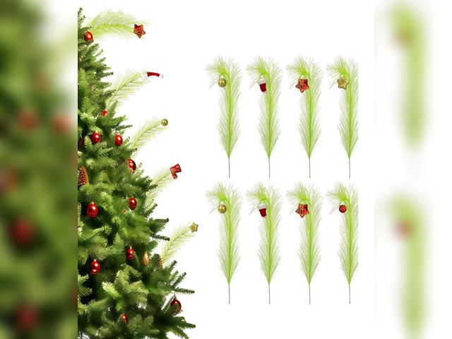 Lot 96-193669 - Box of 42 packs of Petalivebioom 15.7 Inch Christmas Tree Topper with 12 Pcs Green &amp; Red Picks -...