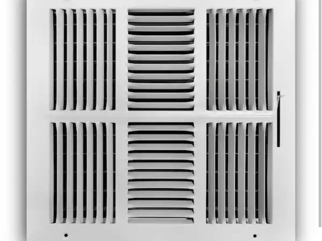 Lot 96-225199 - 5 Pack of Everbilt 12 in. x 12 in. 4-Way Steel Wall/Ceiling Register in White New MSRP $194