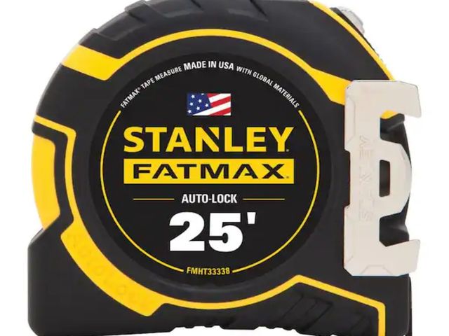 Lot 96-162416 - Stanley
FATMAX 25 ft. x 1-1/4 in. Auto Lock Tape Measure
New