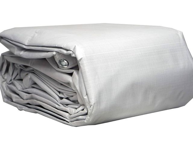 Lot 96-173345 - Watershed Innovations HydraTarp 20ft X 30ft Heavy Duty Waterproof Tarp - 14mil Thick - White/Brown R...