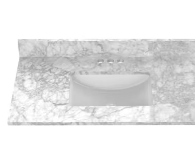Lot 96-165552 - Home Decorators Collection
37 in. W x 22 in D Marble white Rectangular Single Sink Vanity Top in Car...