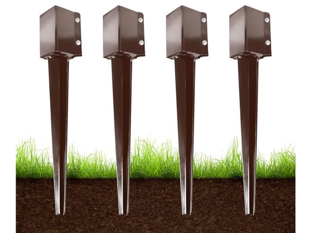 Lot 96-178147 - ARIFARO Fence Post Anchor Ground Spike Heavy Duty Metal Powder Coated Fence Stakes Post, 4x4 inch(3....