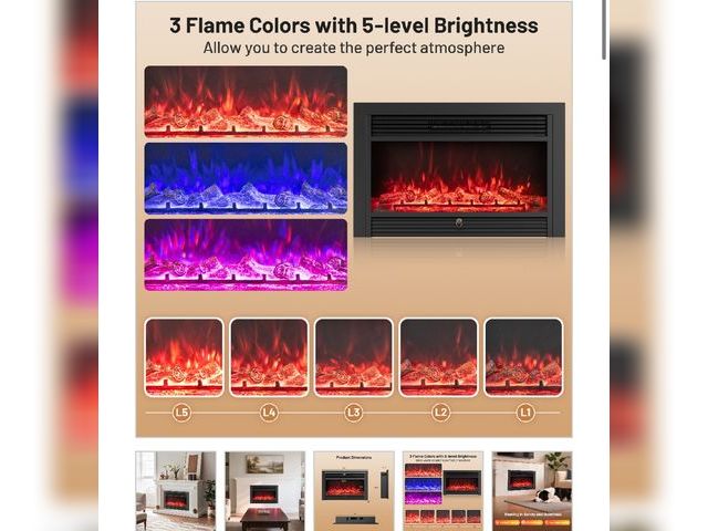 Lot 96-188755 - Costway FP11001US-33 33 in. Electric Insert Recessed Fireplace Heater - 750W
New
MSRP $310.00