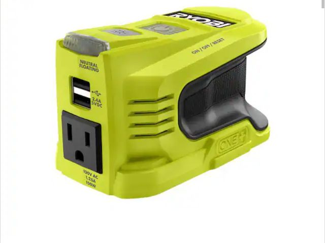 Lot 96-179982 - RYOBI 18V ONE+ 150-Watt Portable Battery Inverter Power Source (Tool Only) New