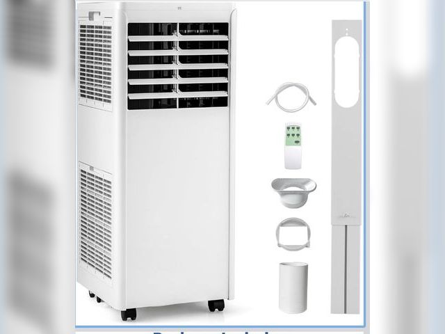 Lot 96-227119 - COSTWAY Portable Air Conditioner, 8000 BTU Standing Air Cooler w/Fan &amp; Dehumidifier, 24H Timer, ...