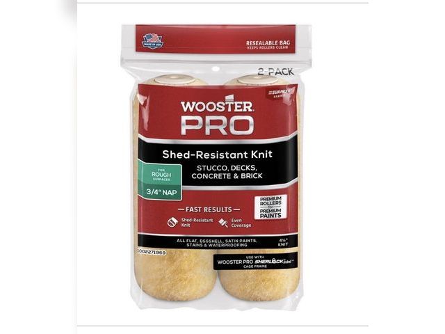 Lot 96-221854 - Wooster 4-1/2 in. x 3/4 in. Pro Surpass Shed-Resistant Knit High-Density Fabric Cage Frame Mini Roll...