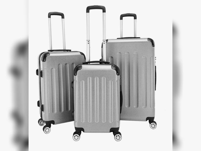 Lot 96-180633 - 3-in-1 Portable ABS Trolley Case 20" / 24" / 28" Black，Luggage 3 Piece Set Suitcase Spinner Hardshel...