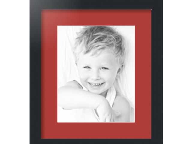 Lot 96-177407 - 11x8.5" Satin Black Picture Frame
Deep Red Mat with Regular glass - Finished size 17.5x14.5 New