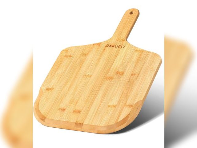 Lot 96-163928 - Pizza Peel 12 inch, Bamboo Pizza Paddle Spatula - Wooden Serving Board, Oven Accessory for Baking Ho...