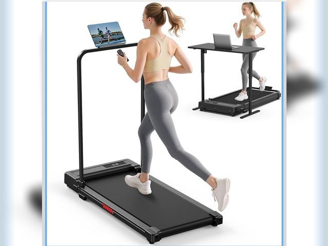 Lot 96-207751 - Walking Pad Treadmill for Home - Folding Treadmills with Handle Bar Portable Compact Fold up Indoor ...