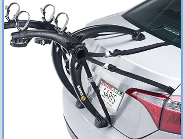 Lot 96-176511 - Saris Bones Car Trunk Bicycle Rack Carrier, Mounts 2 Bikes, Black - Durable, Rust-Free, Anti-Sway St...