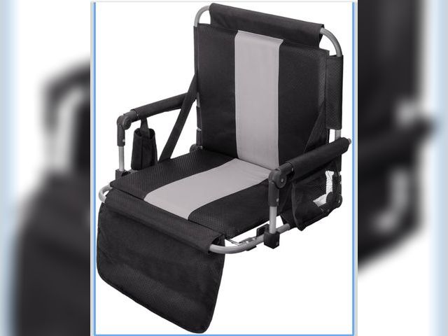 Lot 96-170396 - GREEN PARTY Stadium Seat for Bleachers Portable Outdoor Floor Folding Stadium Chair with Armrest, Ba...