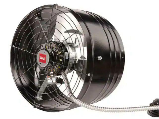 Lot 96-174523 - Master Flow
1600 CFM Black EZ Cool Plug-In Gable Mount Attic Fan
Open Box 
Appears Unused, but dusty...