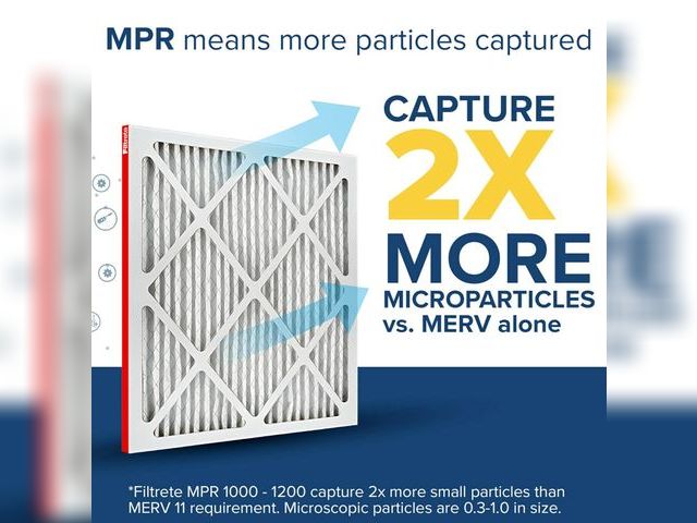 Lot 96-171076 - Filtrete 20x20x1 AC Furnace Air Filter, MERV 11, MPR 1000, Micro Allergen Defense, 3-Month Pleated 1...