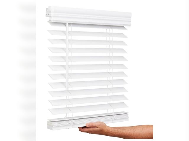 Lot 96-187439 - Cordless, 2 Inch Faux Wood Blind, 34" Wide x 36" Long, Window Blinds
Open box 
Appears Unused 
Loose...