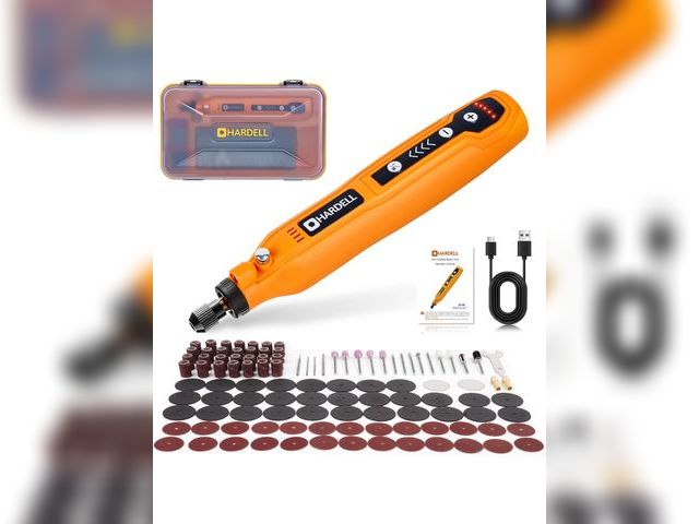 Lot 96-190767 - HARDELL Mini Cordless Rotary Tool, 5-Speed and USB Charging with storage case, Multi-Purpose 3.7V Po...