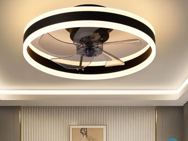 Lot 96-187600 - Ceiling Fans with Lights and Remote - Dimmable LED (3000-6000K), 20in Modern Flush Mount Bladeless F...