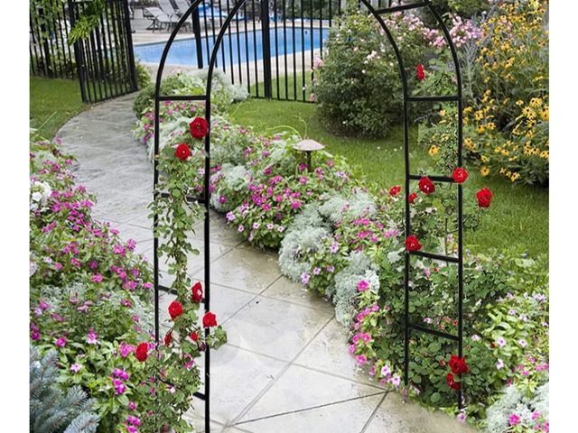 Lot 96-175974 - Garden Arch Trellis,Metal Pergola Arbor, Wedding Arch Flowers Frame Backdrop Stand,Garden Arch Arbor...