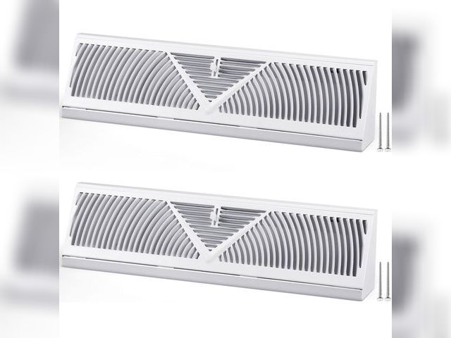 Lot 96-173856 - 2 Pcs 18 Inch Floor Baseboard Diffuser (Duct Opening Size) with 4 Screws Adjustable Vent Covers for ...