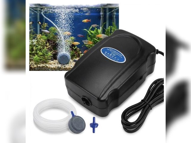 Lot 96-233281 - Aquarium Air Pump, Fish Tank Bubbler with Adjustable Airflow &amp; Dual Outlets, Ultra Quiet Energy ...