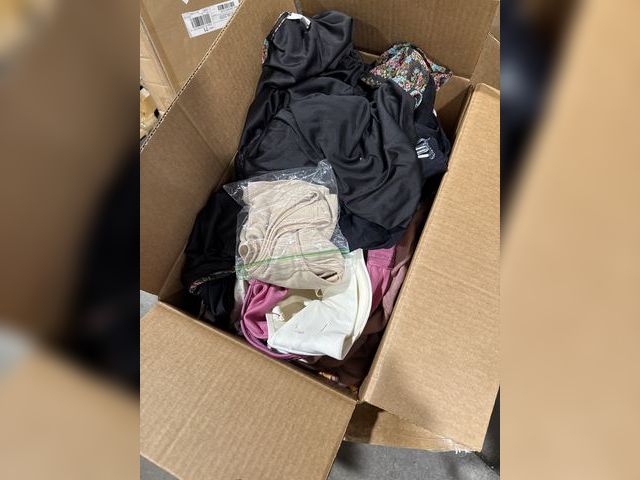 Lot 96-178802 - Mixed box of Clothing. Mostly new. Mix of mens, womens and kids