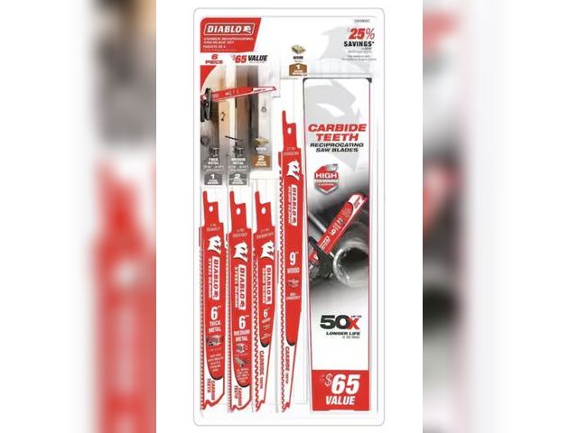 Lot 96-211869 - DIABLO
Carbide Reciprocating Saw Blade Set (6-Piece
New