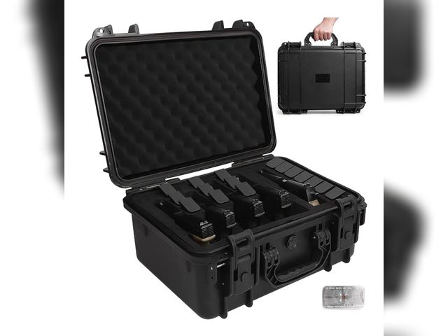 Lot 96-173757 - 5 Pistol Case for Multiple Guns &amp; 16 Magazine,TSA Approved firearm travel Gun Carrying Case,17 I...