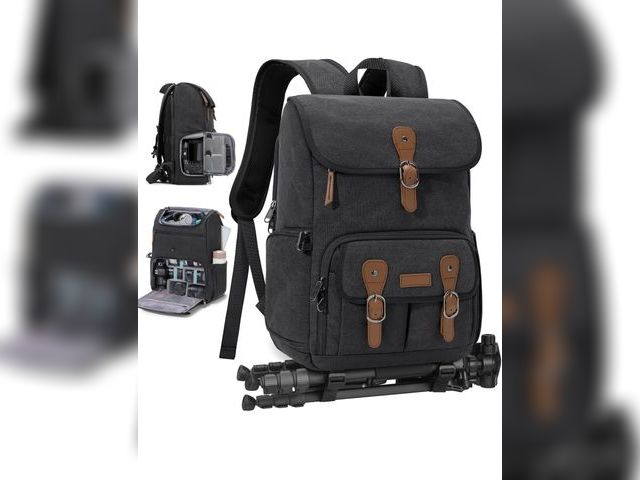 Lot 96-173742 - RAINSMORE Camera Bag Backpack for DSLR/SLR Mirrorless 15.6 Inch Laptop Camera Back Pack for Photogra...