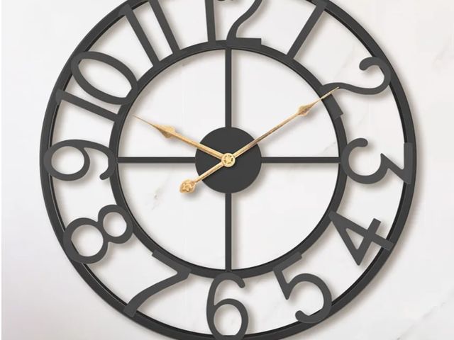 Lot 96-163673 - 30 Inch Extra Large Giant Wall Clock,Oversized Round Silent Vintage Industrial Black Metal Farmhouse...
