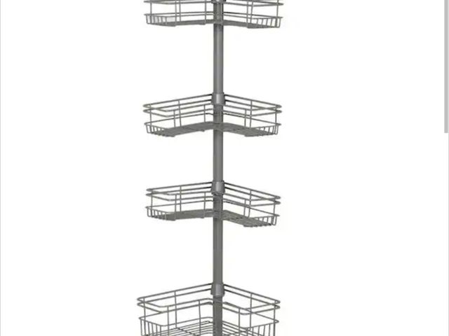 Lot 96-211328 - Glacier Bay Tension Pole Corner Shower Caddy in Satin Nickel New