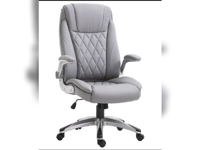 Lot 96-160191 - Vinsetto High Back 360° Swivel Ergonomic Home Office Chair with Flip Up Arms, Faux Leather Computer ...
