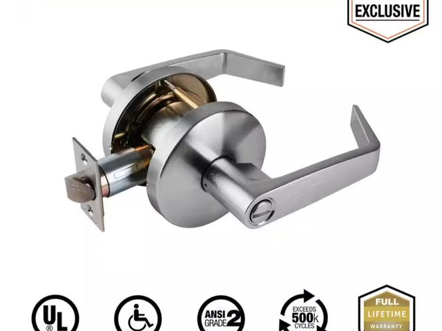 Lot 96-179282 - Universal Hardware
Heavy Duty Commercial Cylindrical Privacy (bed/bath) Lever ADA UL 3-Hour Fire ANS...