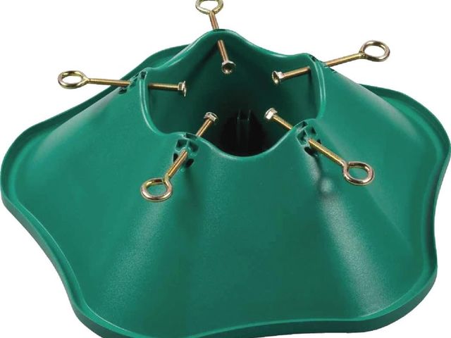 Lot 96-190305 - Christmas Tree Stand, Green Plastic, 6 Ft. Tree Used, no screws